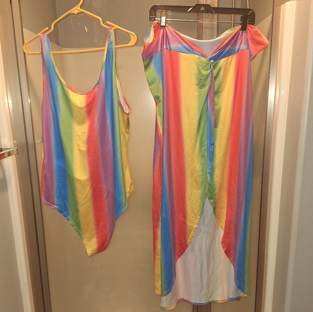 Plus size Bathing Suit w/Sarong